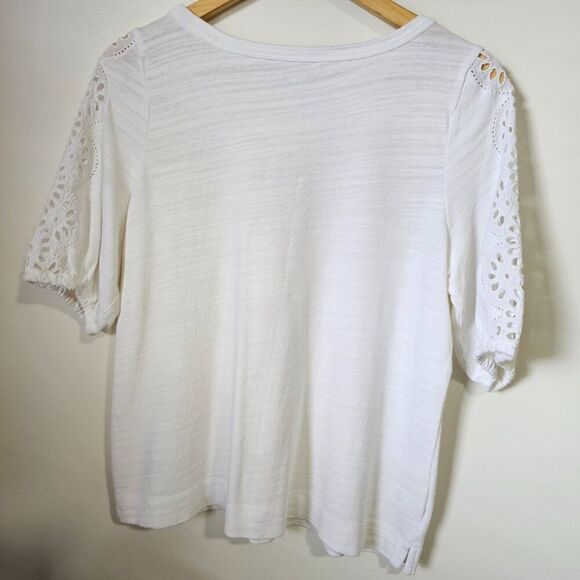 EUC LIKE NEW LOFT WHOTE CUT OUT ANGLAISE TOP SIZE SMALL - Picture 3 of 15